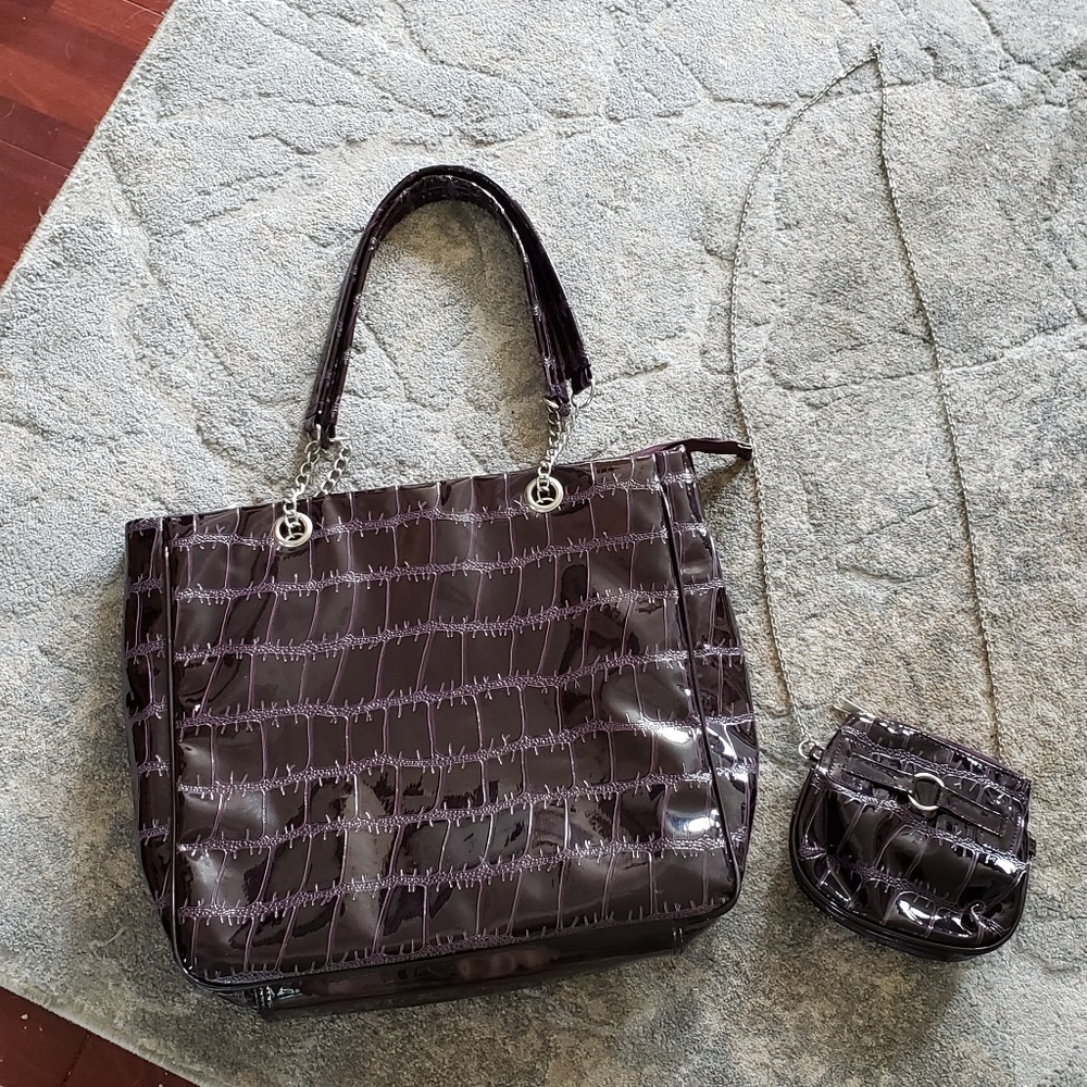 2 piece essence of beauty bag set tote/crossbody